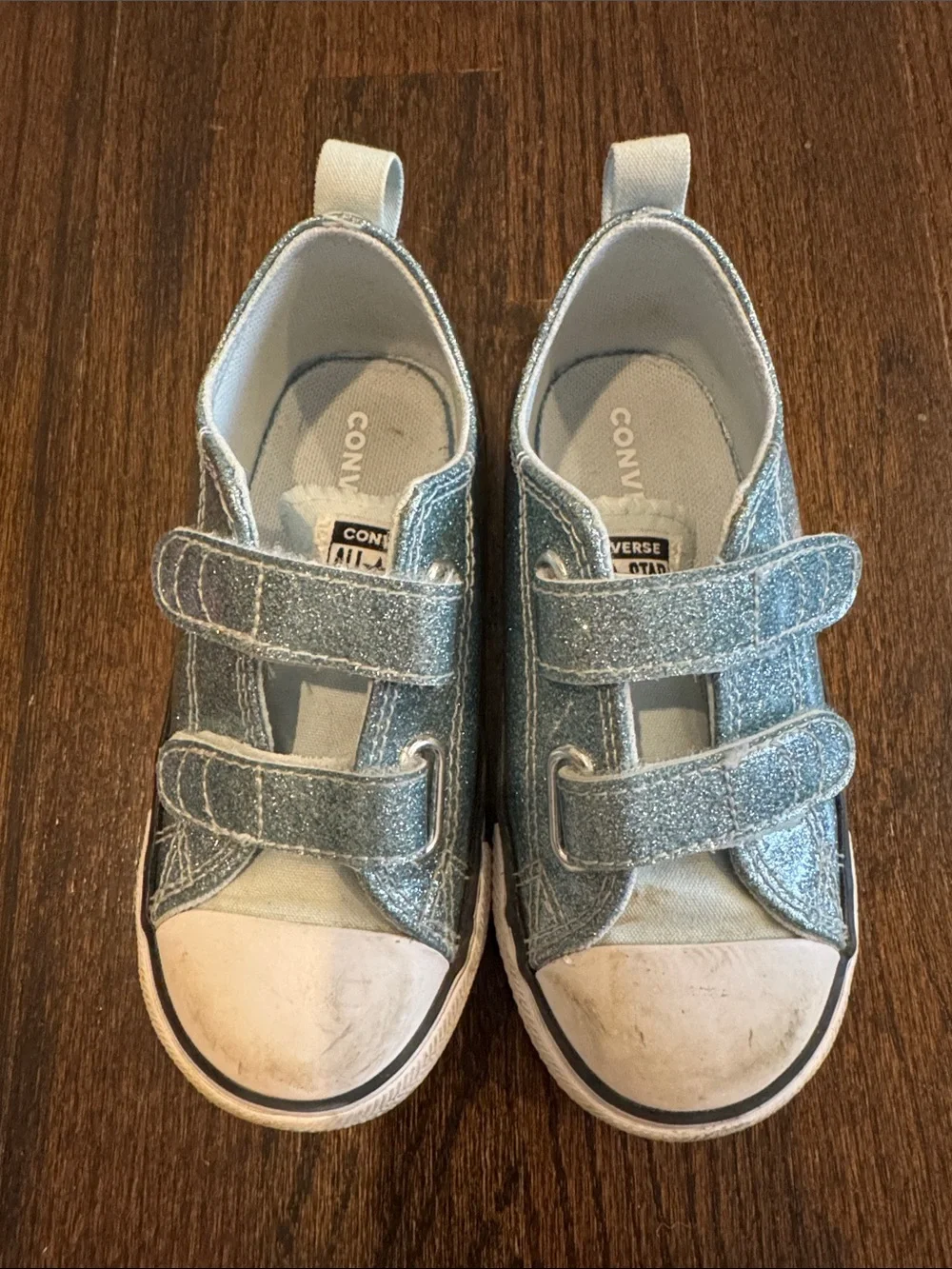 Converse Chuck Taylor All Star Glitter Sneakers Winter Slay Blue Toddler Girls 9